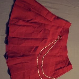 Cute red skirt with chain !!